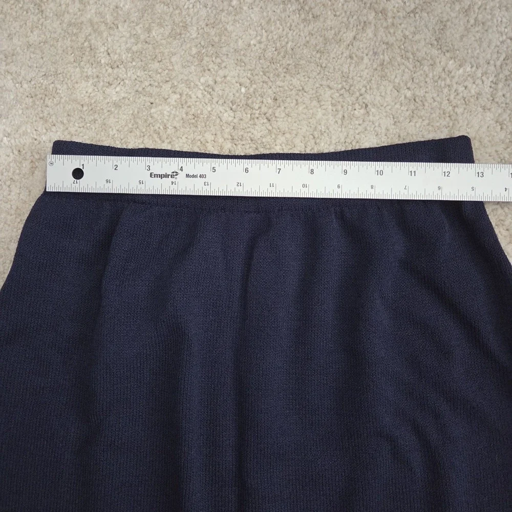 ST JOHN Collection Navy Stretch Santana Knit Classic Straight Pencil Skirt Sz 10